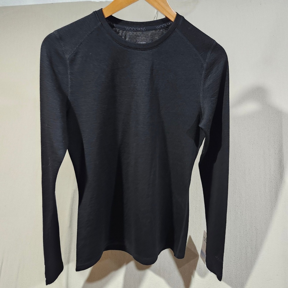 Terramar Woolskins Merino Wool Base Layer Womens Small Black Crew Neck XST9148